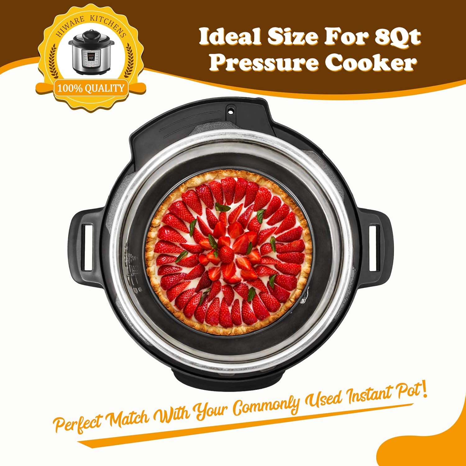 Hiware 8 Inch Non-stick Springform Pan with Removable Bottom - Leakproof Cheesecake Pan with 50 Pcs Parchment Paper: Kitchen & Dining