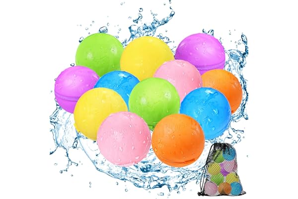 SOPPYCID Reusable Water Bomb balloons, Summer Toy Water Toy for Boys and Girls, Pool Beach Toys for Kids ages 3-12, Outdoor Activities Water Games Toys Self Sealing Water Splash Ball for Fun(12Pack)