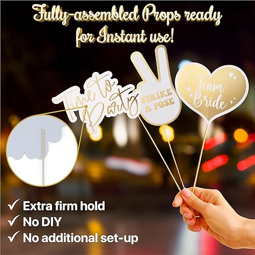 SOUL SHIFT 60PCs Fully Assembled Wedding Photo Booth Props Prop