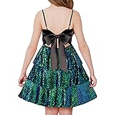 GRACE KARIN Girls Sequin Formal Dresses Kids Party Special Occasion Fancy Dress Tie Back 3 Layer Prom Graduation Outfits