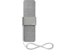 Mohu Versa - Compact Indoor TV Antenna, UHF VHF, 30-Mile Range, Multi-Directional, Tweed Texture, 4K UHD, NEXTGEN TV – w/ 12 ft. Cable, Stand (Grey)