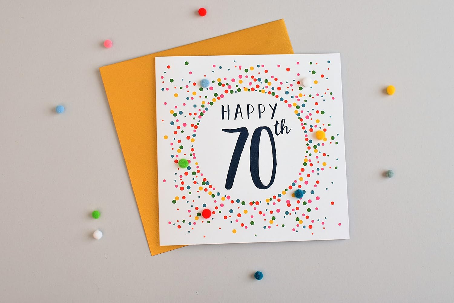 Pom Pom "70th" Greeting Card - Image 4