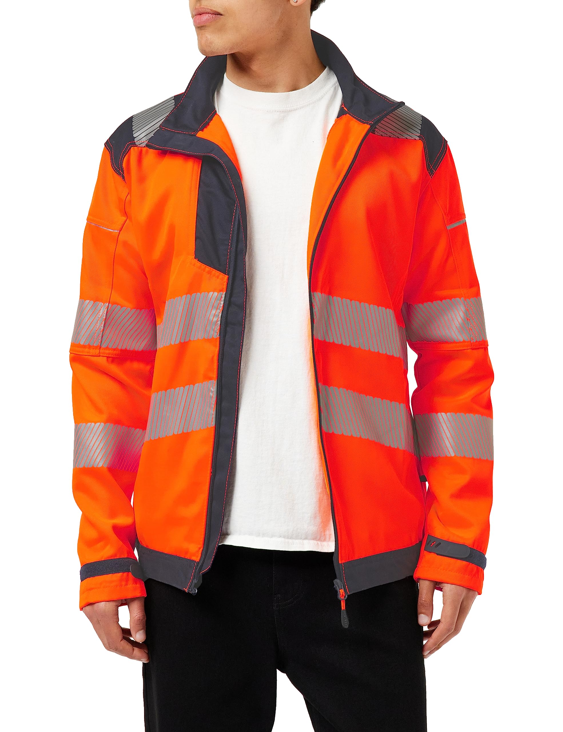 Portwest PW3 Hi-Vis Work Jacket, Color: Orange Navy, Size: S, T500ONRS