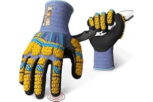 Schwer PRO-SKIN Impact Gloves with ANSI A4 Cut Reistant Protection, Flexible and Comfortable Work Gloves with Grip，Touchscree