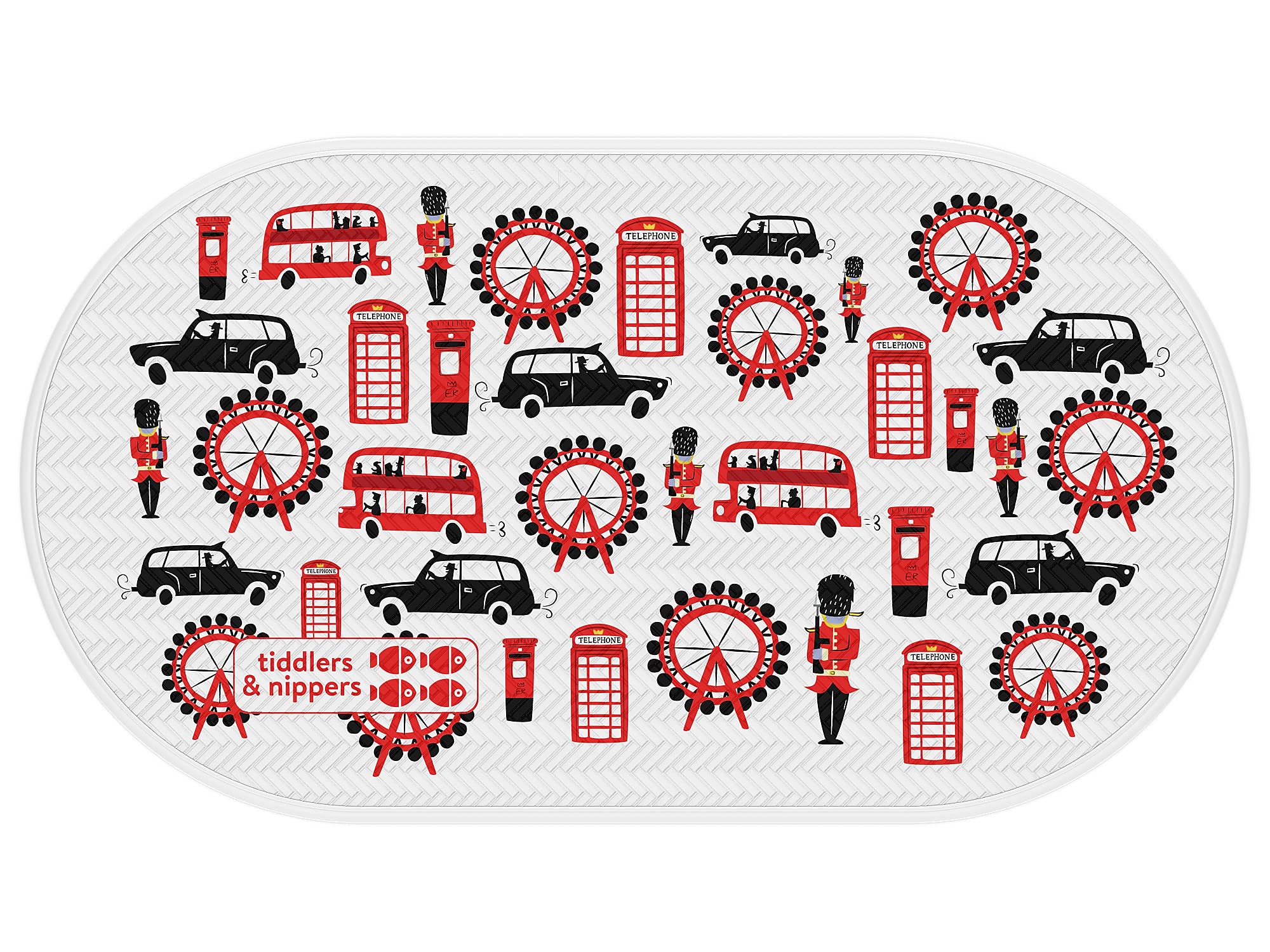 tiddlers & nippers | Kids Anti Slip Bath Mat | High Quality | Easy Clean | Mildew & Mould Resistant | Clever Non Slip / Skid Suction Cup | Shower Mats for Baby, Children & Toddler (London Landmarks)