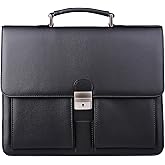 Jack&Chris Mens New PU Leather Attache Briefcase Traditional Messenger Lawyer Bag, MBYX015
