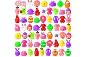 NPET 60pcs Easter Mochi Squishy Toy, Easter Eggs Stuffers Filler Easter Squishies Toy Bulk Easter Treat Squishy Toy, Easter Basket Stuffers Squishies Toy Gifts for Girls Boys Party Favor Squishy Toy
