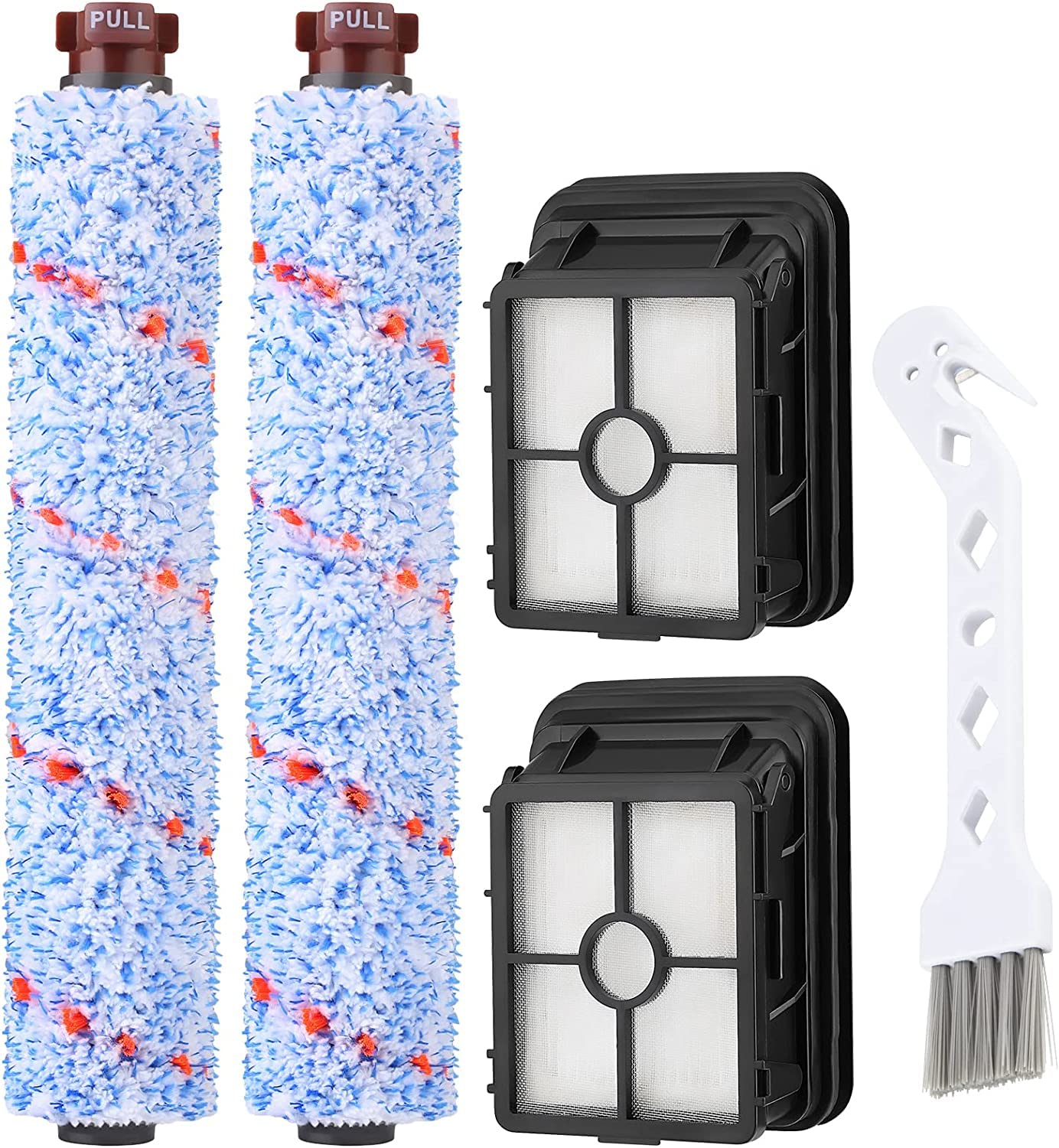 Brush Filter Replacement for Bissell CrossWave Floor and Area Rug Cleaner 3888A 2306A 1785 Serie, 2 Multi Surface Brush 1868 + 2 Filter 1866, Compare to Part 1608683,160-8683,1608684