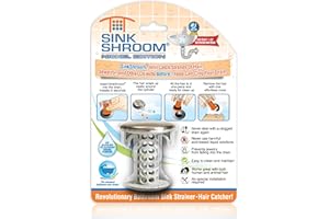 SinkShroom Revolutionary Bathroom Sink Drain Protector Hair Catcher, Strainer, Snare, Nickel Edition