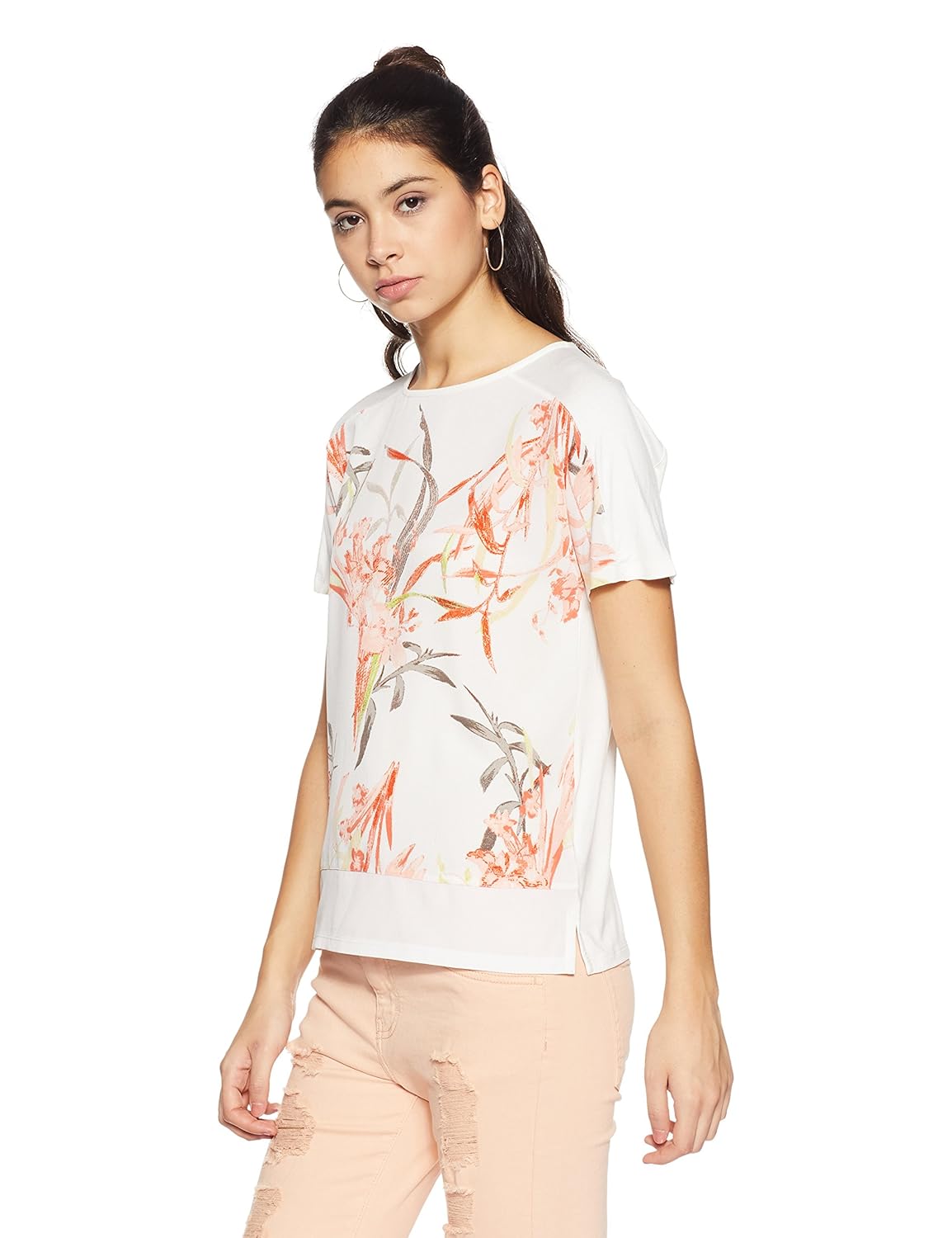 marks & spencer women's floral regular fit t-shirt