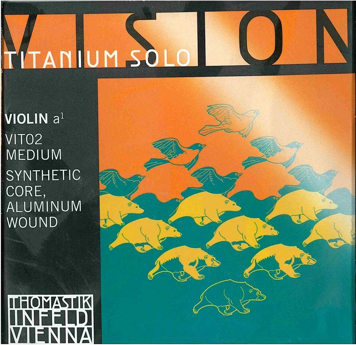 Thomastik Vision Titanium Solo Violin Strings A, Titanium 4/4 Size