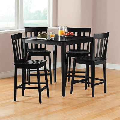 Mainstays 5-piece Counter Height Dining Set, Warm in Black
