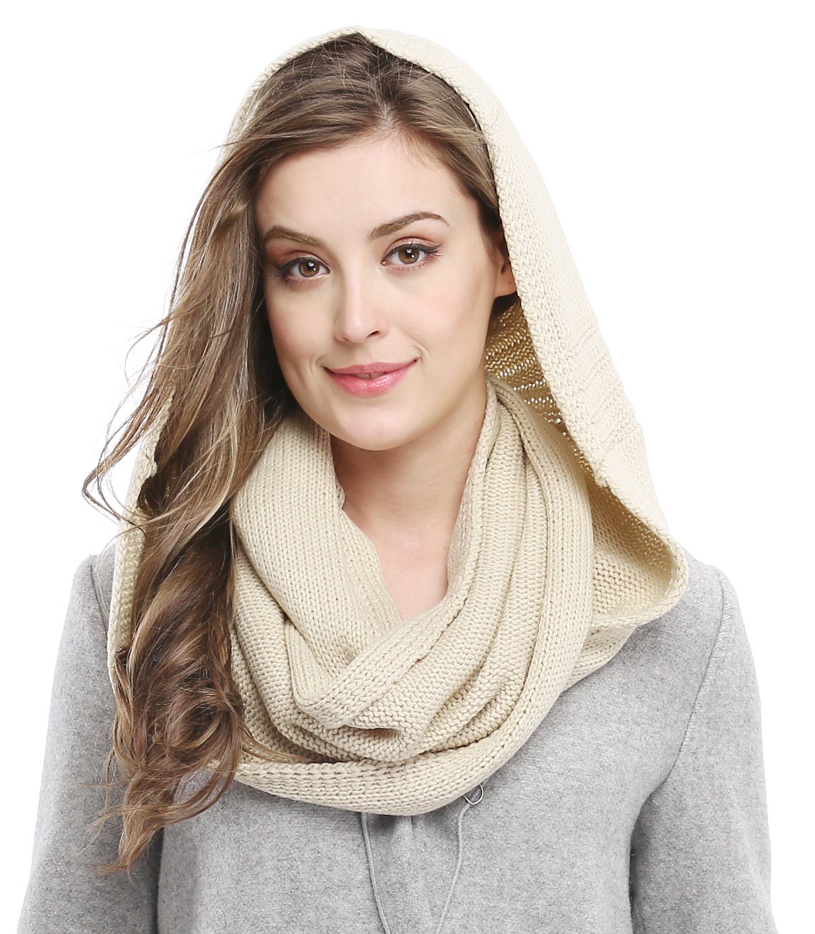 Winter Soft Pullover Knit Infinity Scarf Beanie Hoodie Scarf Winter Soft Pullover Knit Infinity Scarf Beanie Hoodie Scarf