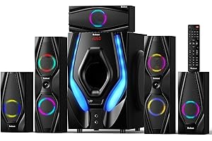 Bobtot Home Theater Systems Surround Sound Speakers - 1200 Watts 10 inch Subwoofer 5.1/2.1 Channel Audio Stereo System with HDMI ARC Optical Bluetooth Input for 4K TV Ultra HD AV DVD FM Radio USB
