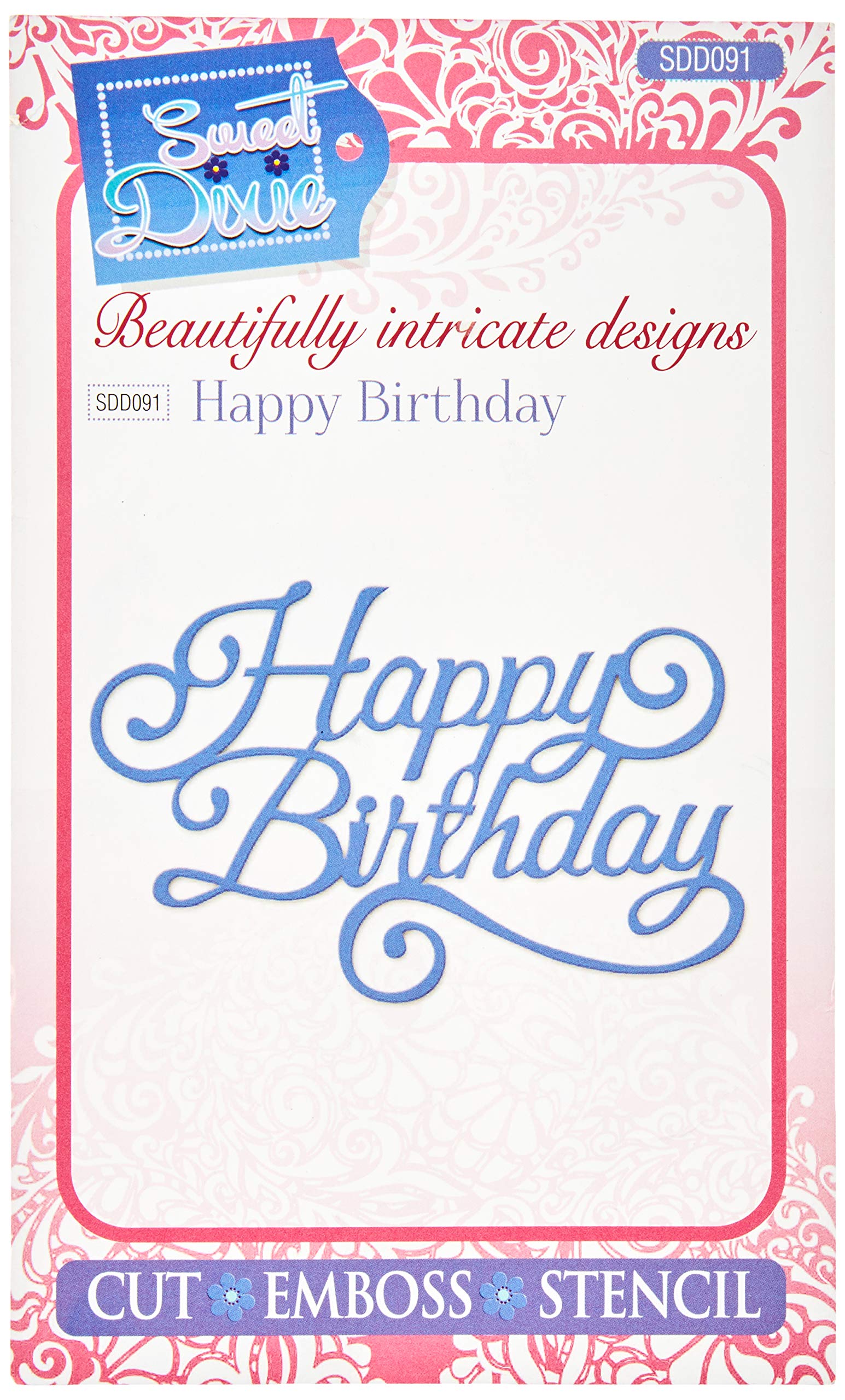 Sweet Dixie "Happy Birthday" Die, Grey