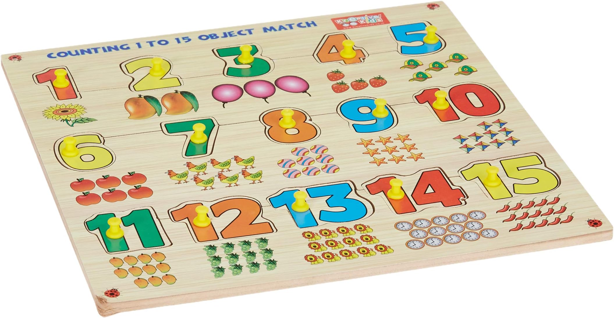 Zitto Premium Wooden Counting Numbers 1 to 15 Object Match Educational Puzzle Toy