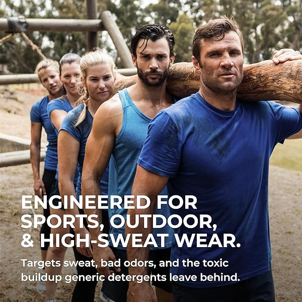SWEAT X MAX ODOR DEFENSE LAUNDRY DETERGENT LIQUID – NATURAL WASHING DETERGENT FOR ACTIVEWEAR & GYM CLOTHES – LAUNDRY DETERGENT FOR SENSITIVE SKIN – CONCENTRATED DETERGENT, 45 LOADS (1 BOTTLE)