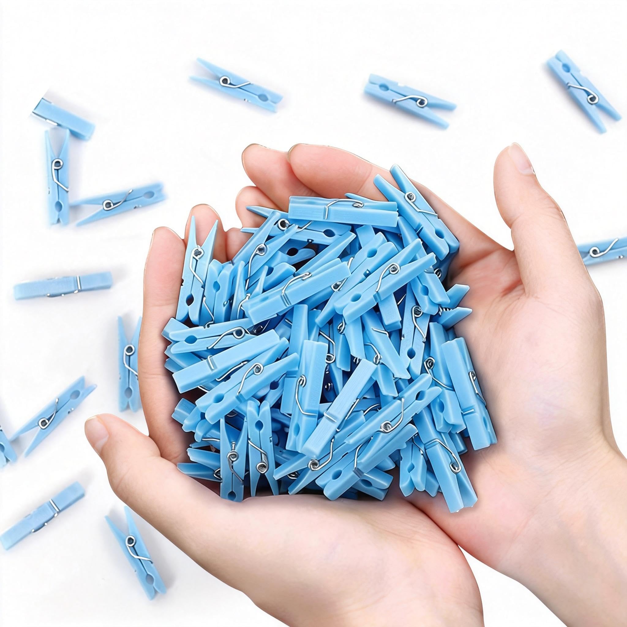Photo 1 of 120 Pcs Baby Shower Games Funny Activities - Mini Clothes Pins, Ice Breakers for Boy or Girl, Don't Say Baby (Blue)