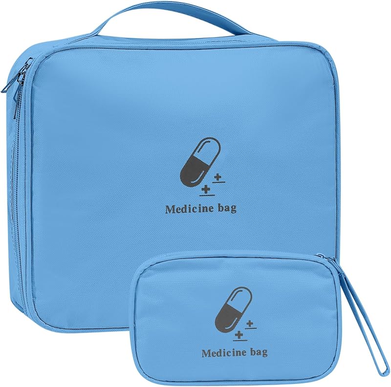 LJAPPLIED 2 Pcs First Aid Kit Bags Portable Oxford Cloth Pink Blue Small Large