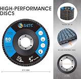SATC 80 Grit Flap Discs 115mm Zirconia 10 Pack Type 29 for Angle Grinder view 2
