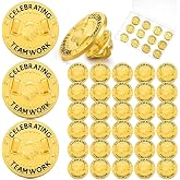 Ceenna 50 Pcs Employee of the Month Star Lapel Pins, Teamwork | Gold Plated Enamel Badge, Recognition Award for Staff Nurse Teacher Volunteer, Performance Appreciation Gift for Office
