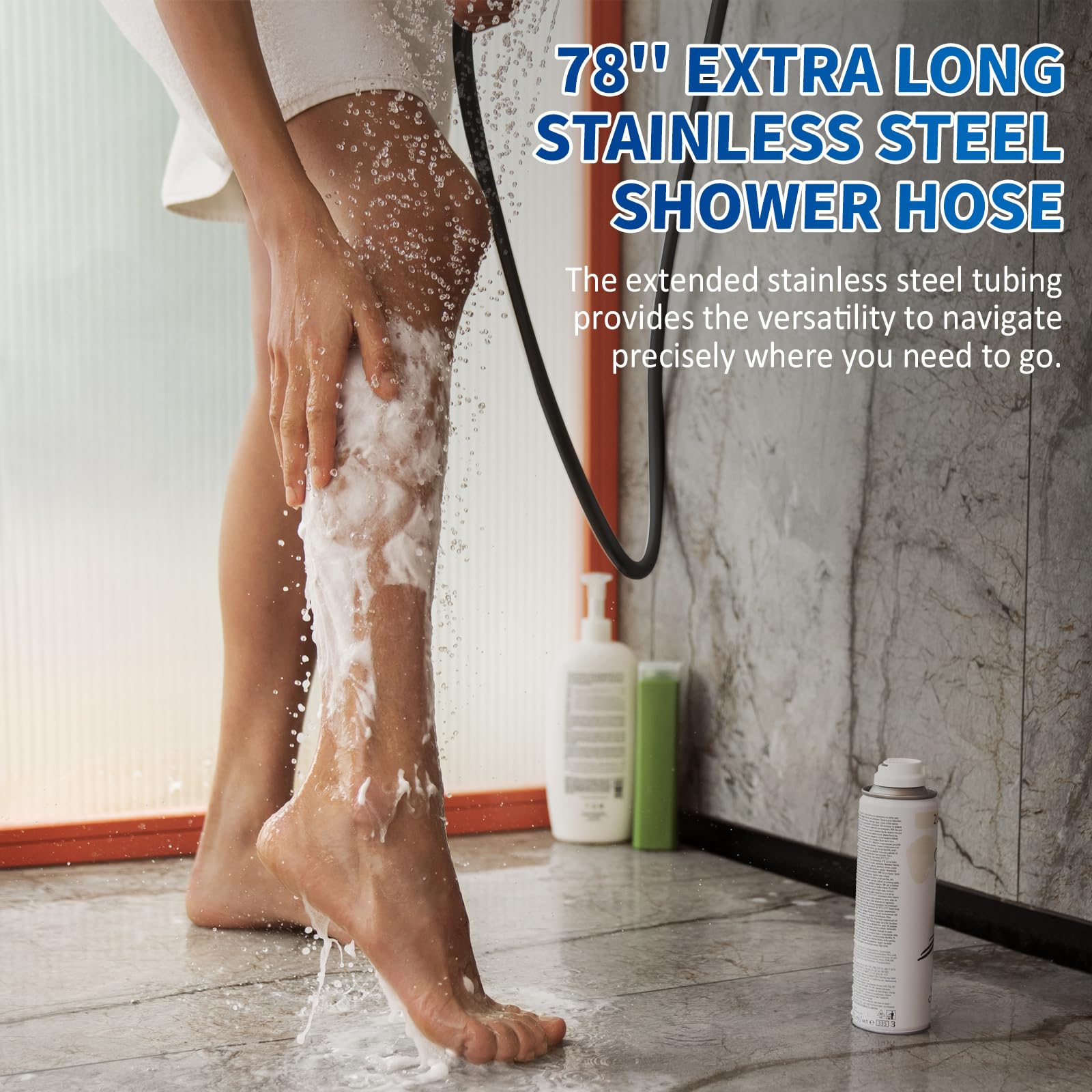 Luxsego Dual Rain Shower Head with Handheld Spray Combo, 8.8 Inch High Pressure Showerheads Built-in Power Wash with 7 Spray Modes & Anti-Clog Nozzles, Easy Install Shower System for Hard Water, Black