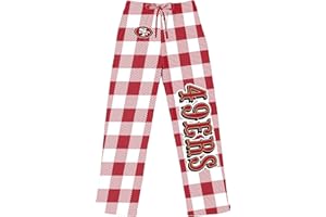 FOCO Pick Your NFL Team Gingham Checkered Pattern Women's Pajama Lounge Pants with Pockets and Drawstring Tie, Multicolor