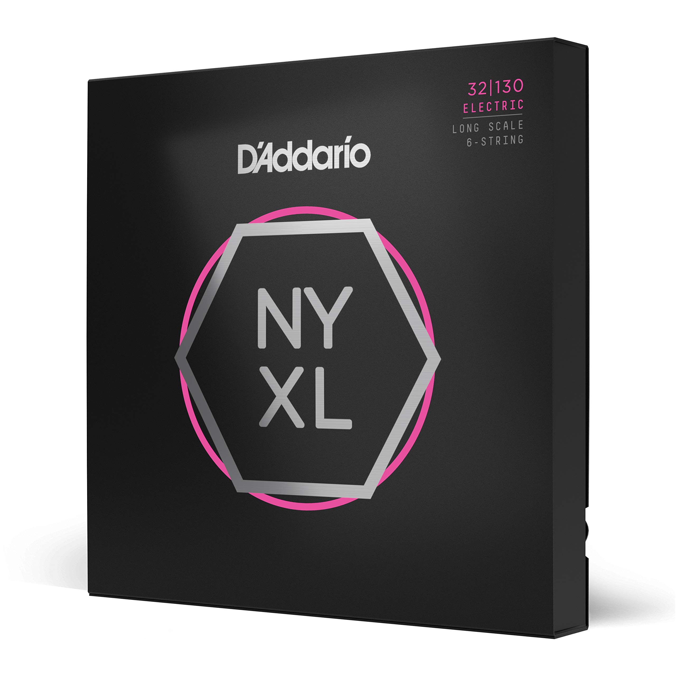 D'Addario NYXL32130 Nickel Wound Bass Guitar Strings, Grey, Regular Light 6-String, 32-130, Long Scale