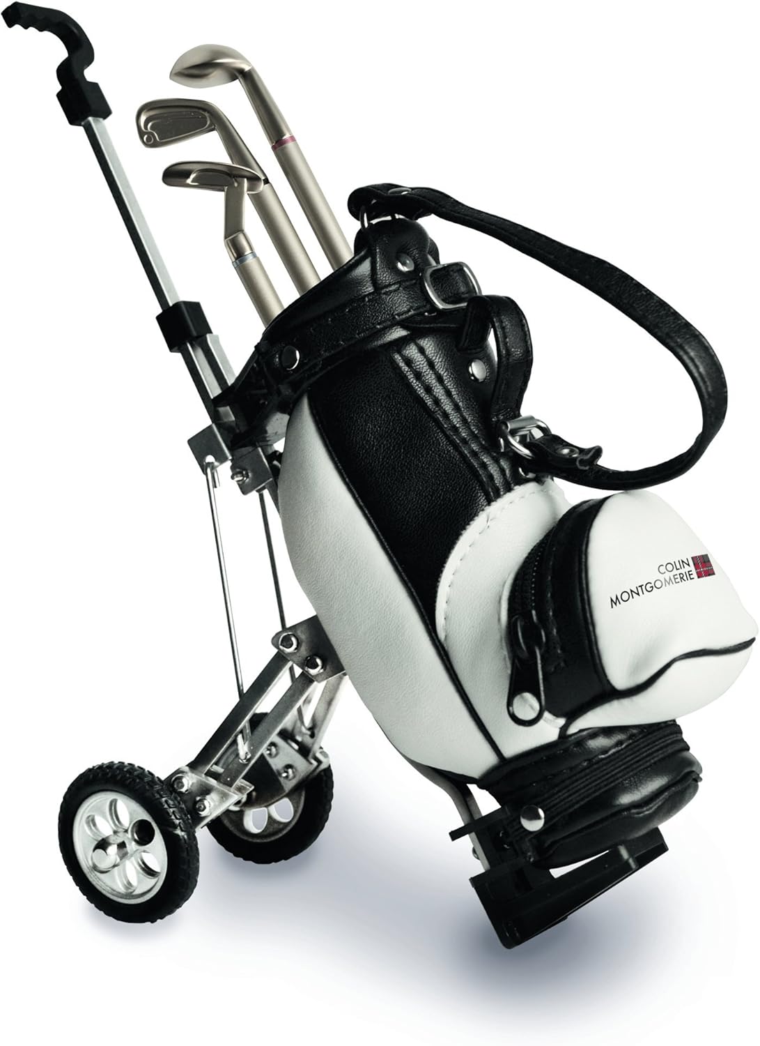 Colin Montgomerie Desktop Golf Bag and Pen Set Black BigaMart