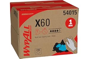 WypAll GeneralClean X60 Cloths Multi-Task Cleaning Wipes (54015), Brag Box, Strong and Absorbent Towels, White (1 Pack of 236 Sheets, 236 Sheet Total)