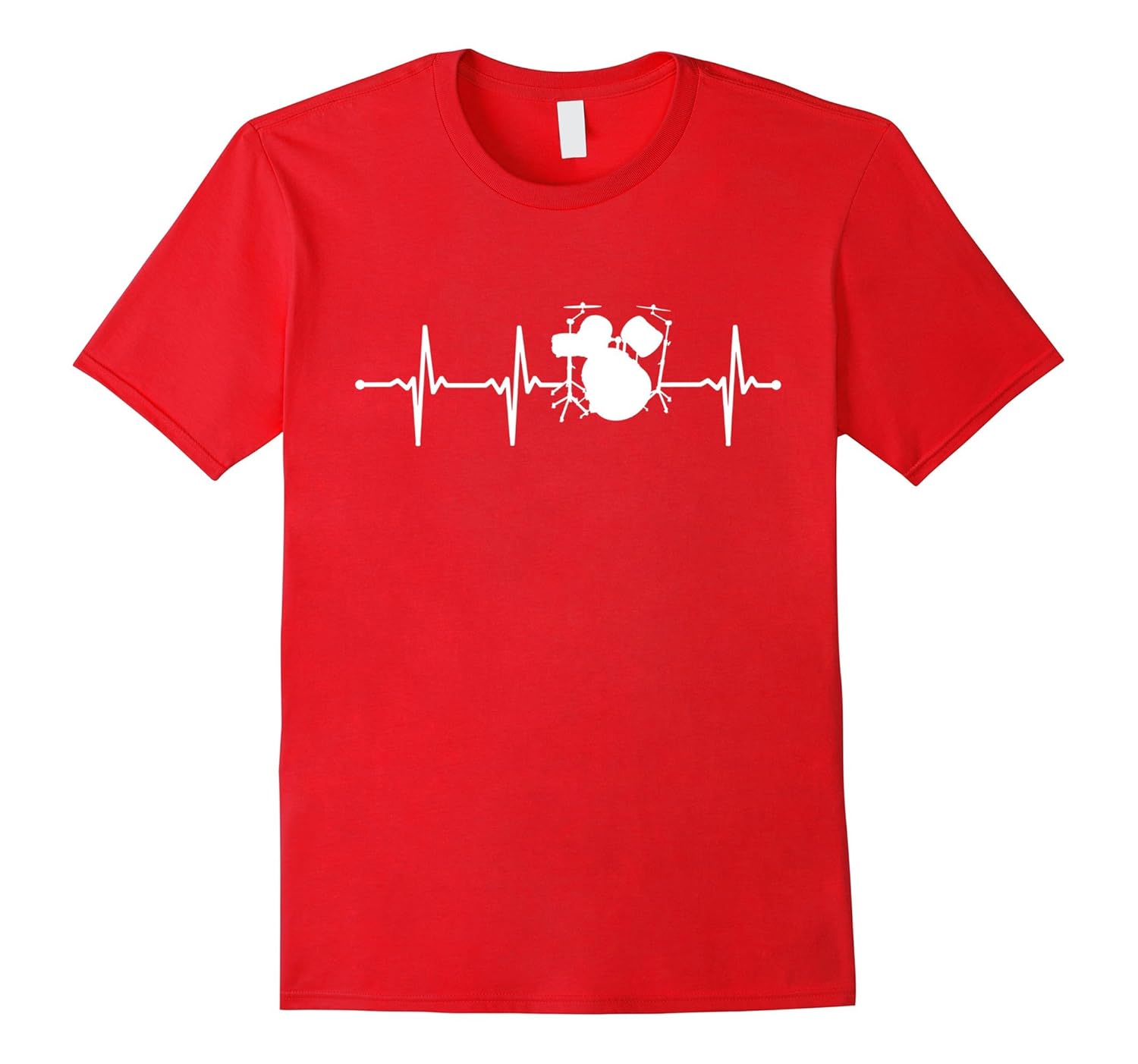 Drums Heartbeat T-Shirt For Drummers-Rose