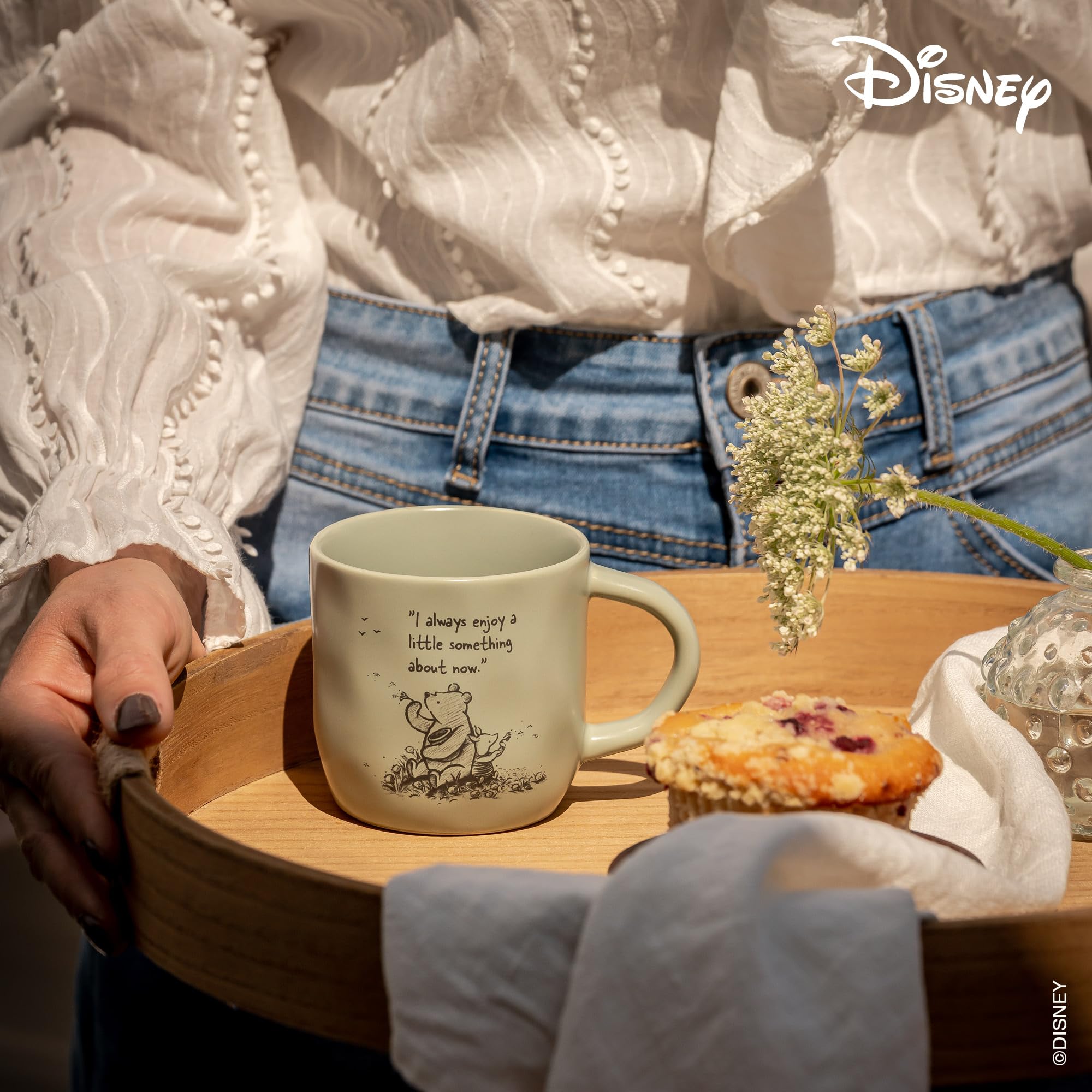 Fyrklövern Winnie Puuh Kaffeetasse Disney, 300 ml, Steinzeug, Spülmaschinenfest, Seidenmatte Glasur, inkl. Geschenkbox, Grün 4