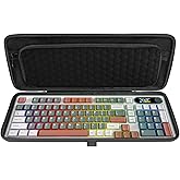 Linkidea Hard Travel Case for Compact 90%-96% Keyboard, Computer 100 Key Wireless/Wired Keyboard Carrying Case Protective Storage Box Bag, Compatible with RK ROYAL KLUDGE S98 Keychron Q5 Pro, Black