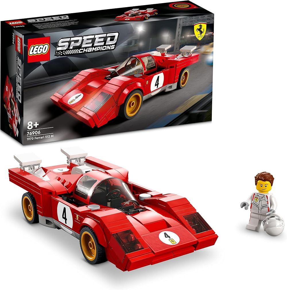 LEGO Speed Champions 1970 Ferrari 512 M Race Car 76906 Red w Minifigure