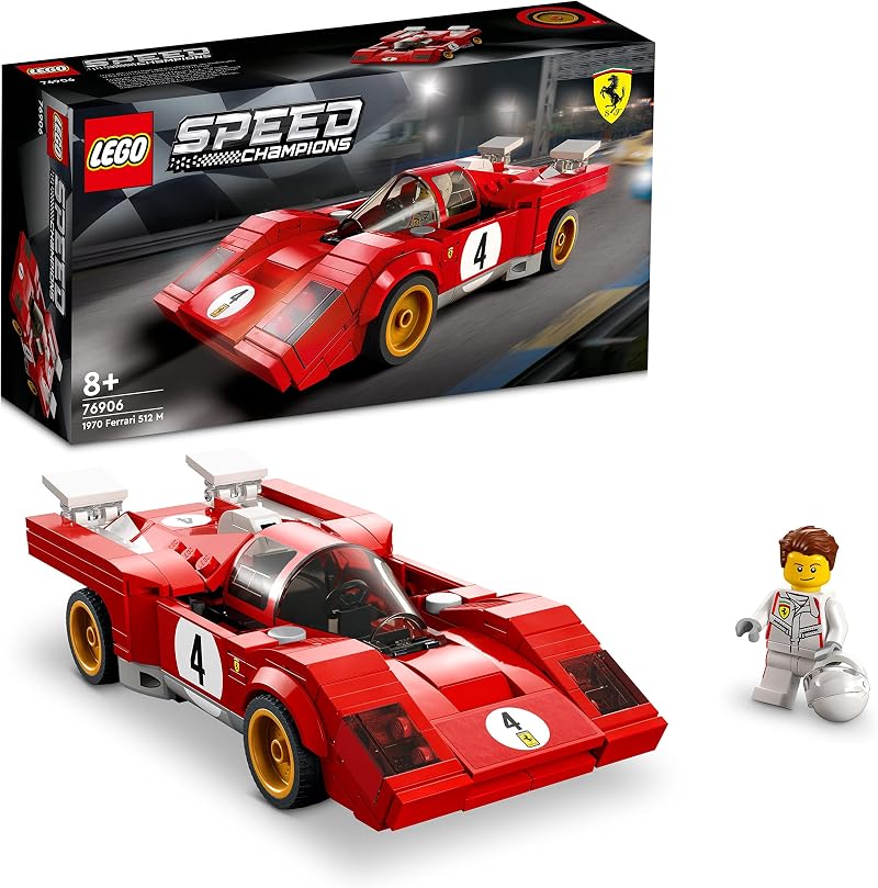 LEGO Speed Champions 1970 Ferrari 512 M Race Car 76906 Red w Minifigure