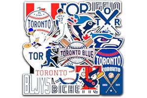 BESSER ASSOCIATES 25 PCS Toronto Stickers Vinyl Blue Jays Stickers Pack Baseball Stickers for Water Bottle, Laptop, Bicycle, Computer, Motorcycle, Travel Case, Car Decal Decoration Sticker 2-2.5 inches