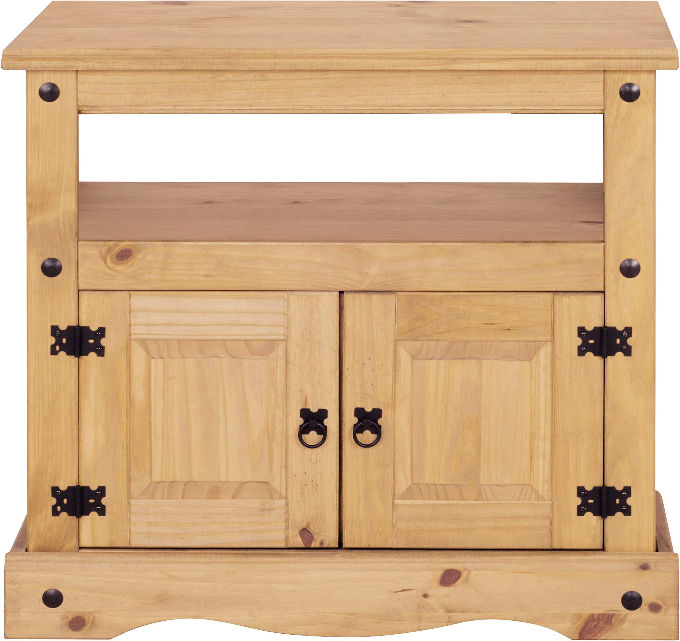 Corona 2 Door Wooden TV Stand Straight Unit Cabinet - Solid Pine