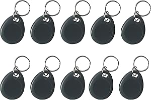 RFID Card 125Khz 10 pcs Wiegand 26 bit Proximity Keyfobs Compatible with 1326 H10301 Format Reader & Re-writale on FissaiD Proximity Card Writer (10pcs - 26bit fobs)