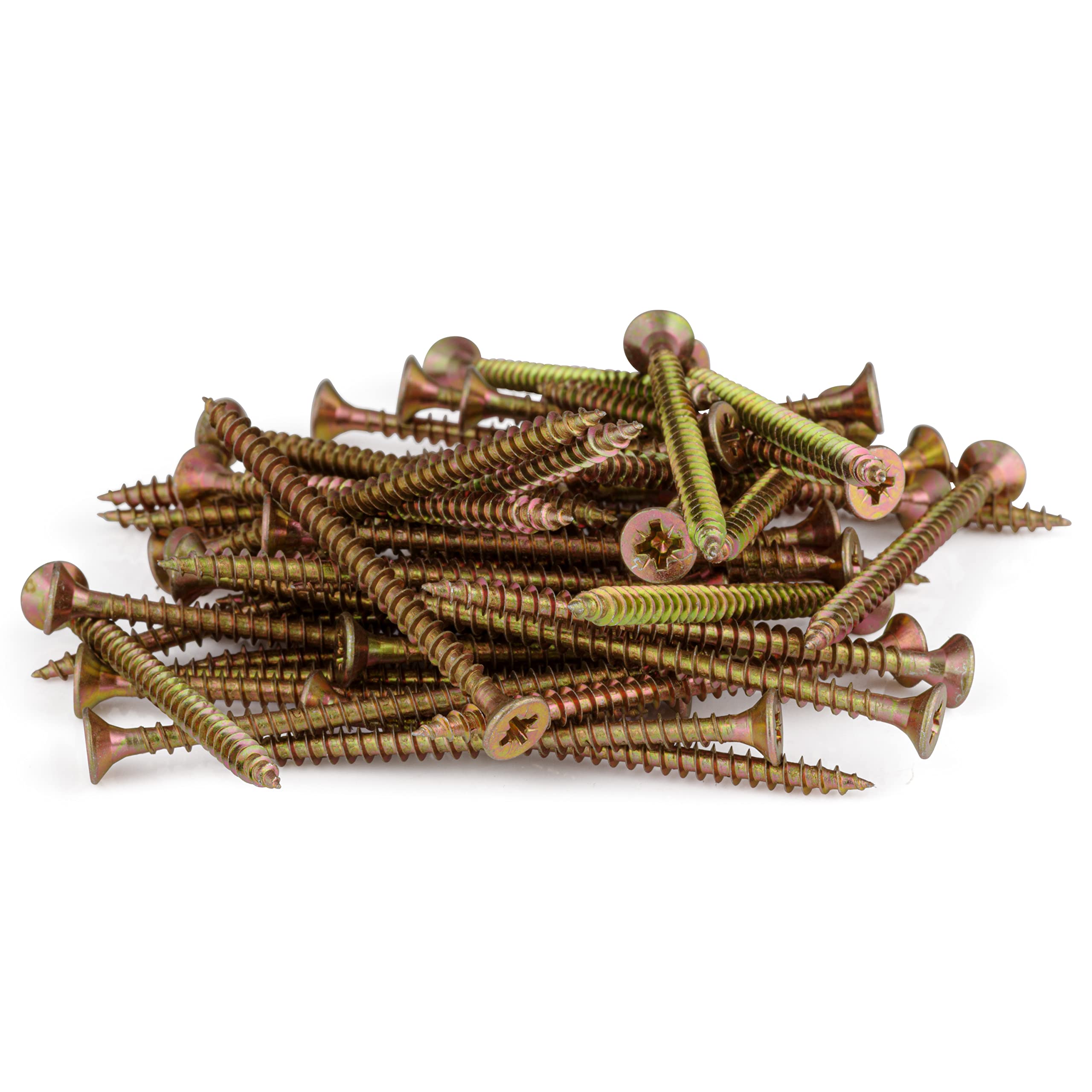 SEQUAL Multi-Purpose Screws M5 x 70mm (Box of 100), Yellow & Zinc, Double Countersunk Wood & MDF Screws