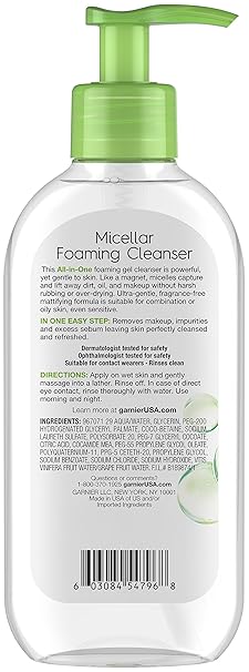 garnier micellar foaming cleanser oily