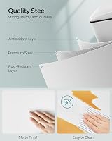 SONGMICS 48L Slim Kitchen Bin White with Soft-Close Lid and Inner Bucket view 4