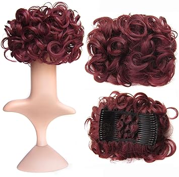 Amazon Com Swacc Short Messy Curly Dish Hair Bun Extension Easy