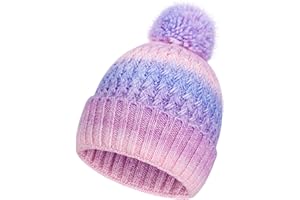 Peninpha Winter Hat for Kids Children, Girls Beanie with Pom Pom, Girls Accessories Knit Beanies Cap Age 7-12