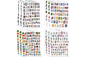 YANROOM 852pcs Magazine Letter Stickers Vintage Scrapbook Letters Stickers Small Ransom Alphabet Sticker for Scrapbooking Supplies Journaling Laptop Water Bottle DIY Crafts Gift Junk Journal (Journal12)
