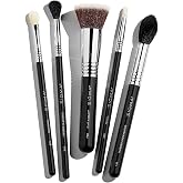 Sigma Beauty Most-Wanted Brush Set - 5-Pc Premium Face &amp; Eye Makeup Brushes | SigmaTech Synthetic Fibers With Waterproof Handles For Liquid, Cream and Powder Application Plus Durable SigmaAlloy Ferrules