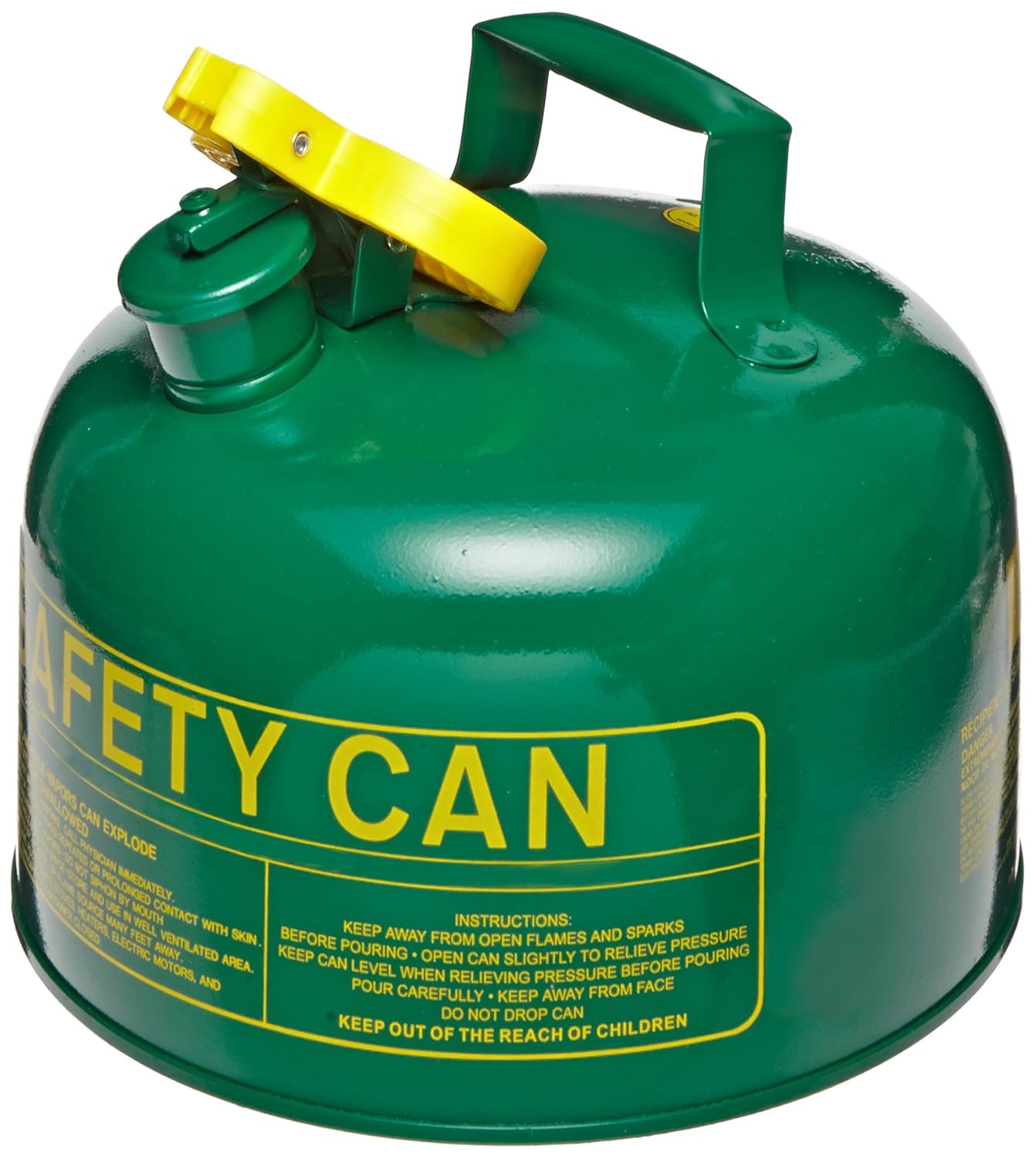 Fuel Transfer & Lubrication Green Eagle UI50SG Type I Metal Safety Can 121/2 Width x 131/2