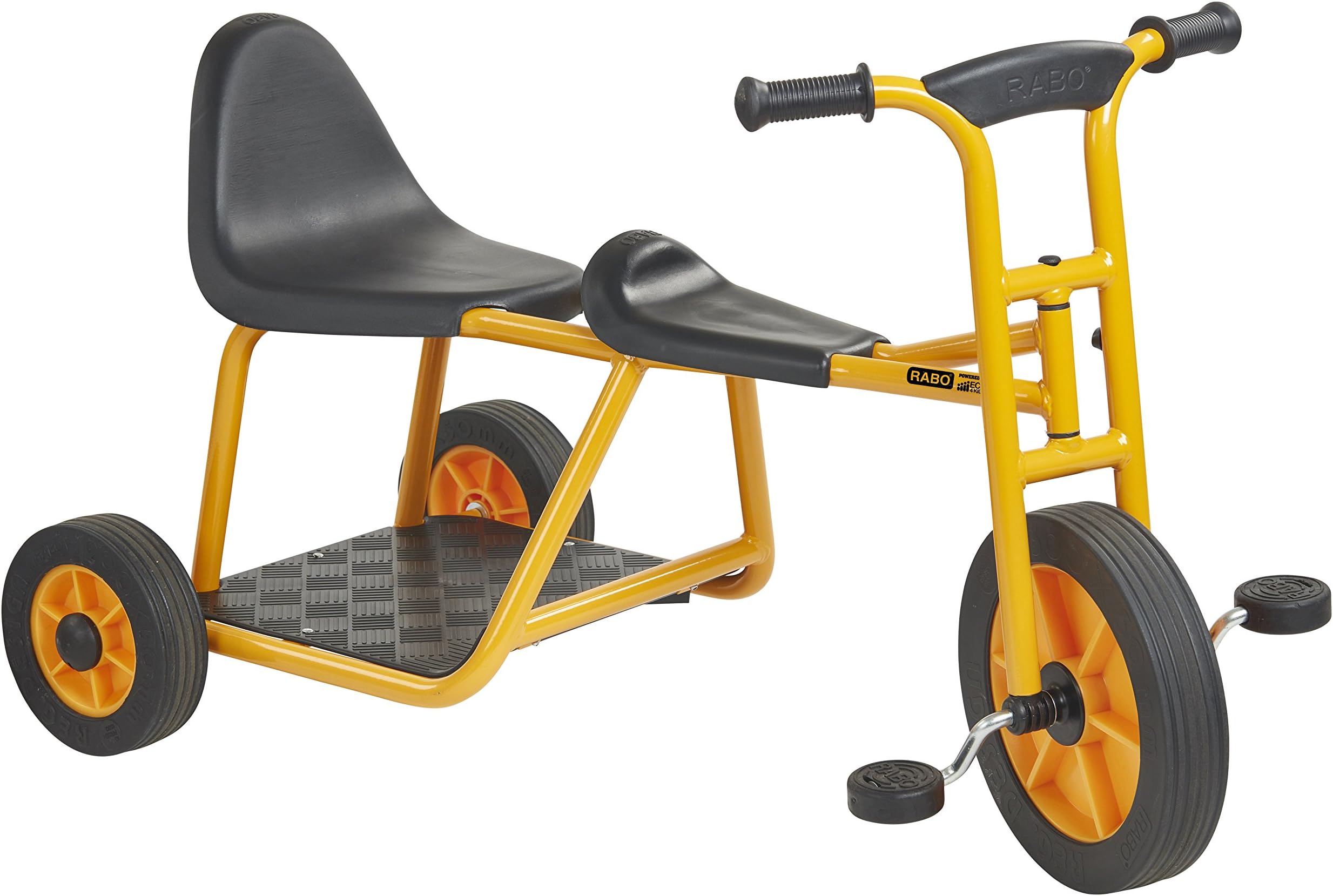 RABO Tag Along Taxi Trike (Powered by ECR4Kids), Premium 2-Person Tricycle for Backyards & Schoolyards (Yellow/Black)