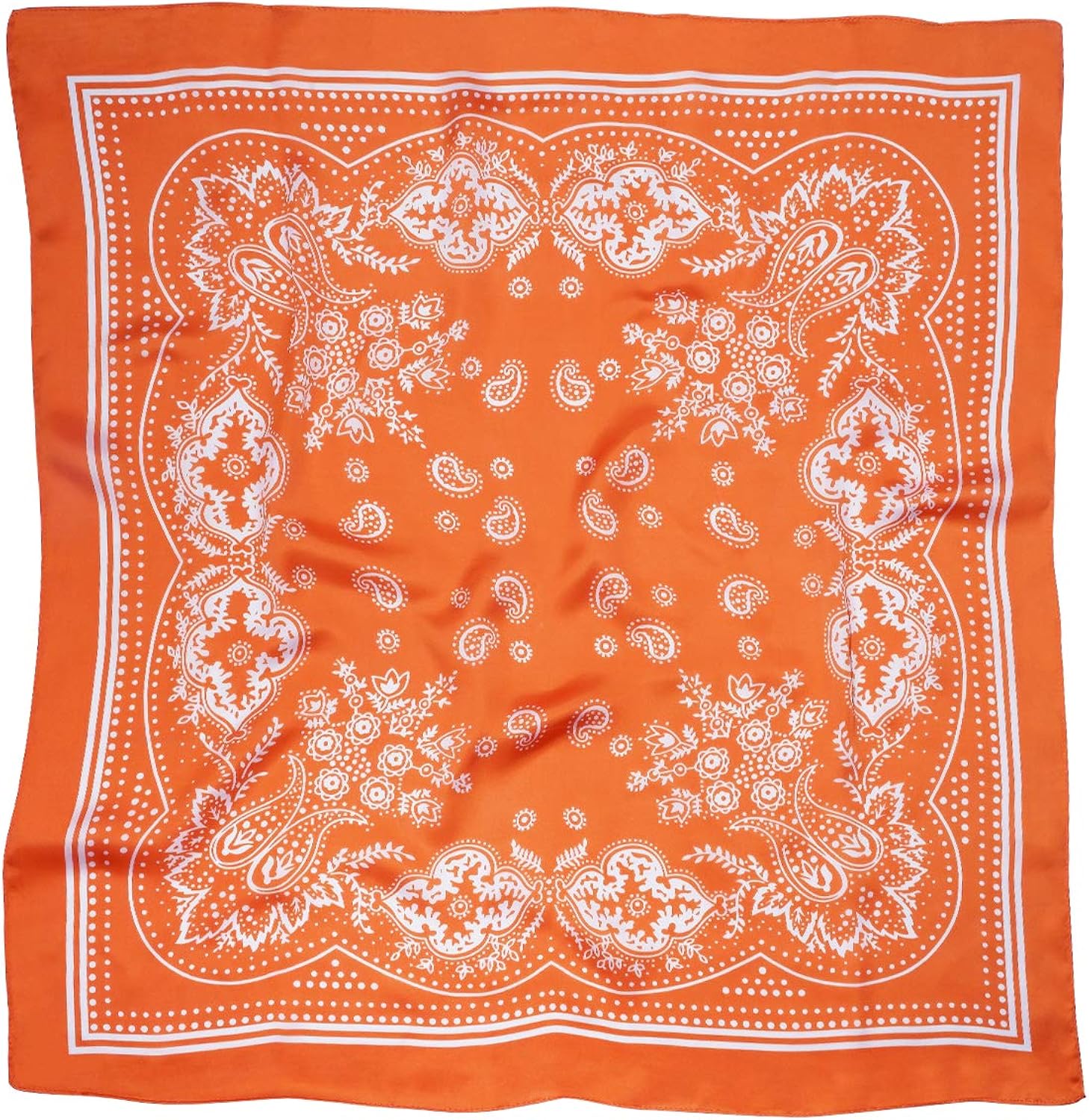 Vanlinker Vintage Bandanas Square Multi-Purpose Scarfs for Men Women Silk Like Scarf Neckerchief Protective Coverage VL9549 Orange at  Men’s Clothing store