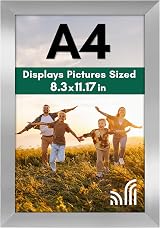 Americanflat A4 Silver Picture Frame Engineered Wood Shatter Glass