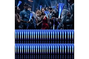 YOFOBU 60 PCS Blue Fiber Optic Wands Glow Fiber Wands Bulk LED Light Up Wands with 3 Flashing Modes LED Flashing Sticks for Halloween Christmas Valentine's Day July 4th Wedding Gender Reveal Birthday